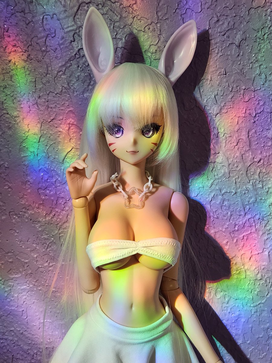 LunasCrypt's tweet photo. I love the light purple on her. I'm definitely printing her light purple fox ears. 💜 #smartdoll #smartdollprowess #smartdollcinnamonprowess #smartdolllover  #smartdoll3d #smartdoll3dprint  #vinylbjd https://t.co/by9qpAgeAC