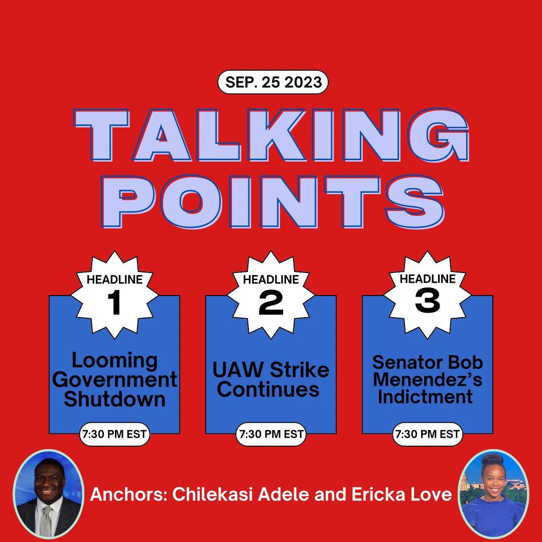 TalkingPointsTP's tweet photo. Another week, another great Talking Points episode at 7:30! https://t.co/hribwFiKL7