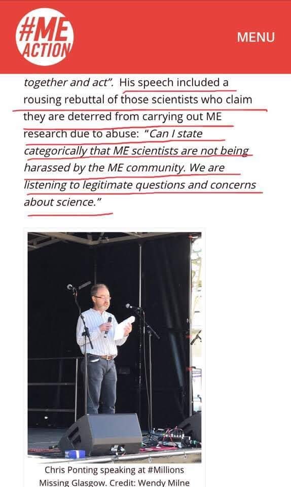 This is what supporting #MECFS patients looks like. Thank you Professor Chris Ponting, principle investigator for DecodeME, the largest ever study of genetic factors in ME/CFS.