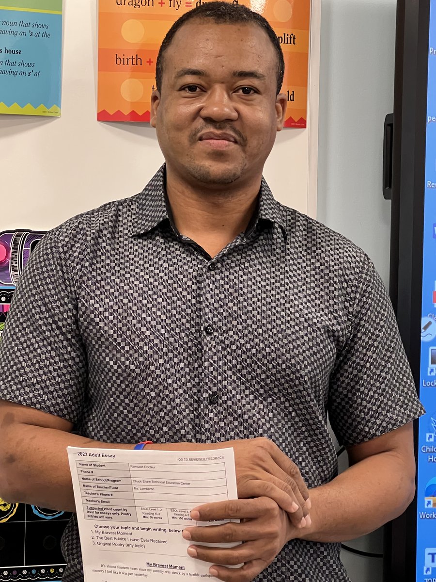 chuck_center's tweet photo. Adult Literacy Week in action at CSTEC included our students expressing themselves in writing via an essay and presenting it orally in class! #Adultliteracyweek https://t.co/ONLAmQctVZ