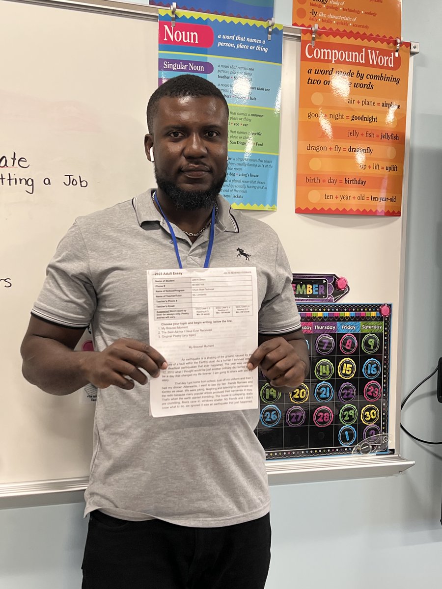 chuck_center's tweet photo. Adult Literacy Week in action at CSTEC included our students expressing themselves in writing via an essay and presenting it orally in class! #Adultliteracyweek https://t.co/ONLAmQctVZ