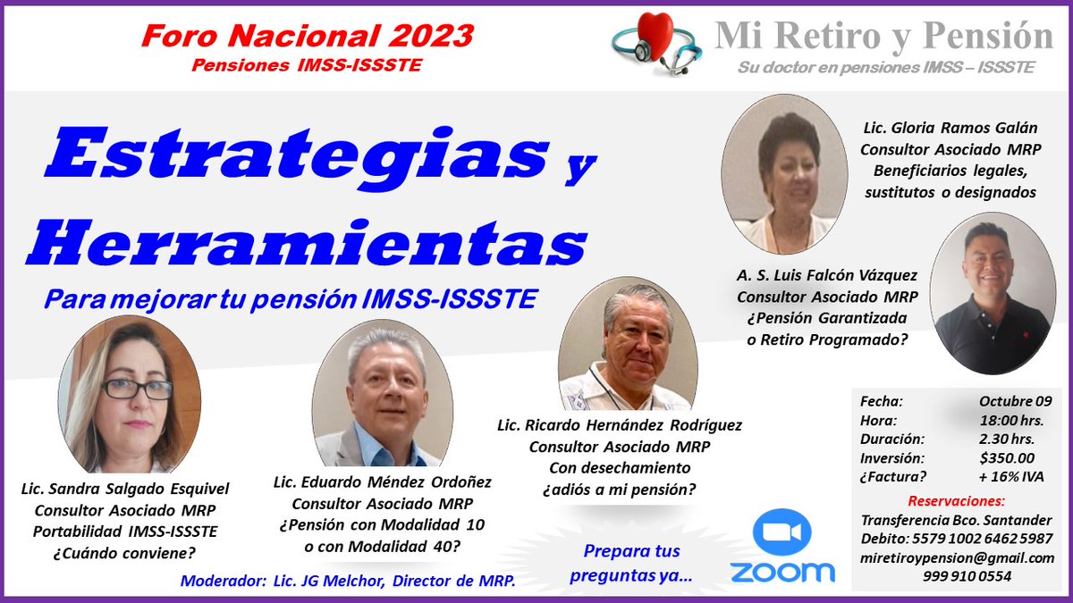 La fecha se acerca, ¿ya reservaste tu lugar?Comparte en tus grupos y redes sociales para que más personas tengan una mejor pensión, aprovechando esta oportunidad de oro.