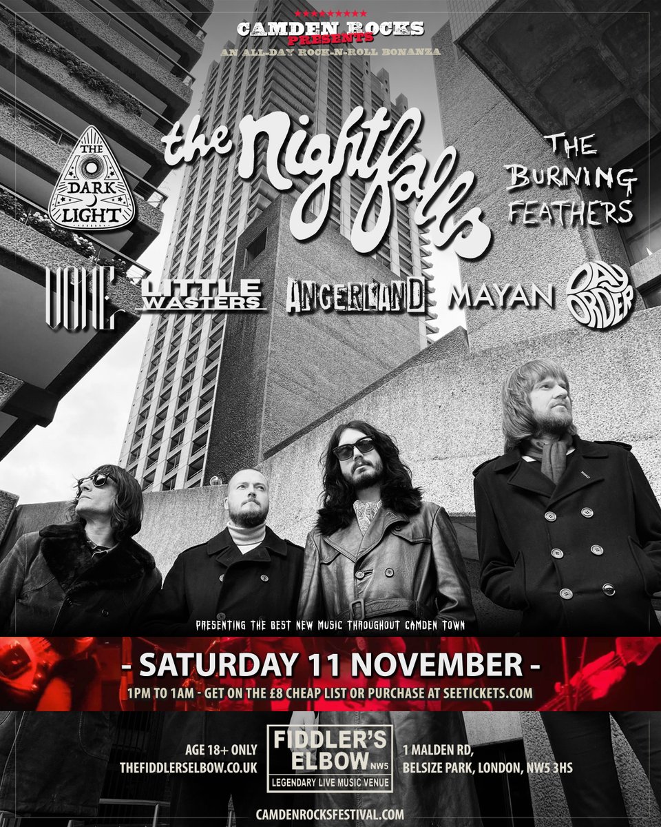 Citizens of the south! 📣 What's that? A gig? Surely not? Surely so! Tix are cheap if you slide into our DMs! Sat 11 Nov with @CamdenRocksFest at @FiddlersCamden, bringing the noise alongside @TheNightfallsHQ @TheBFeathers and others. Come bask in the noise\../n