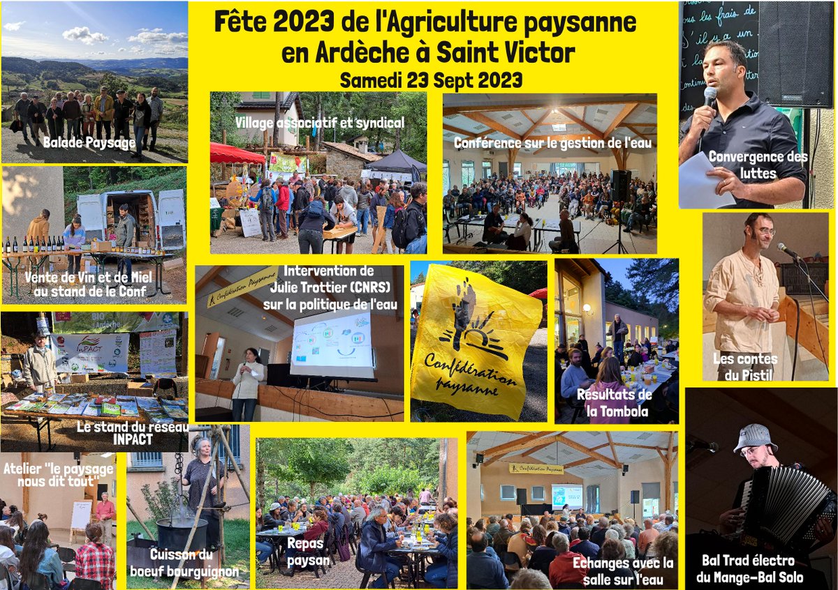 🥳Fête 2023 de l'Agriculture paysanne en #Ardèche : MILLE MERCIS POUR UNE JOURNÉE INOUBLIABLE A SAINT VICTOR !

😉Cette journée restera gravée dans les mémoires ...  et on vous donne déjà RDV pour la Fête 2024  de l'agriculture en Ardèche !!

Nous suivre: conf07.fr