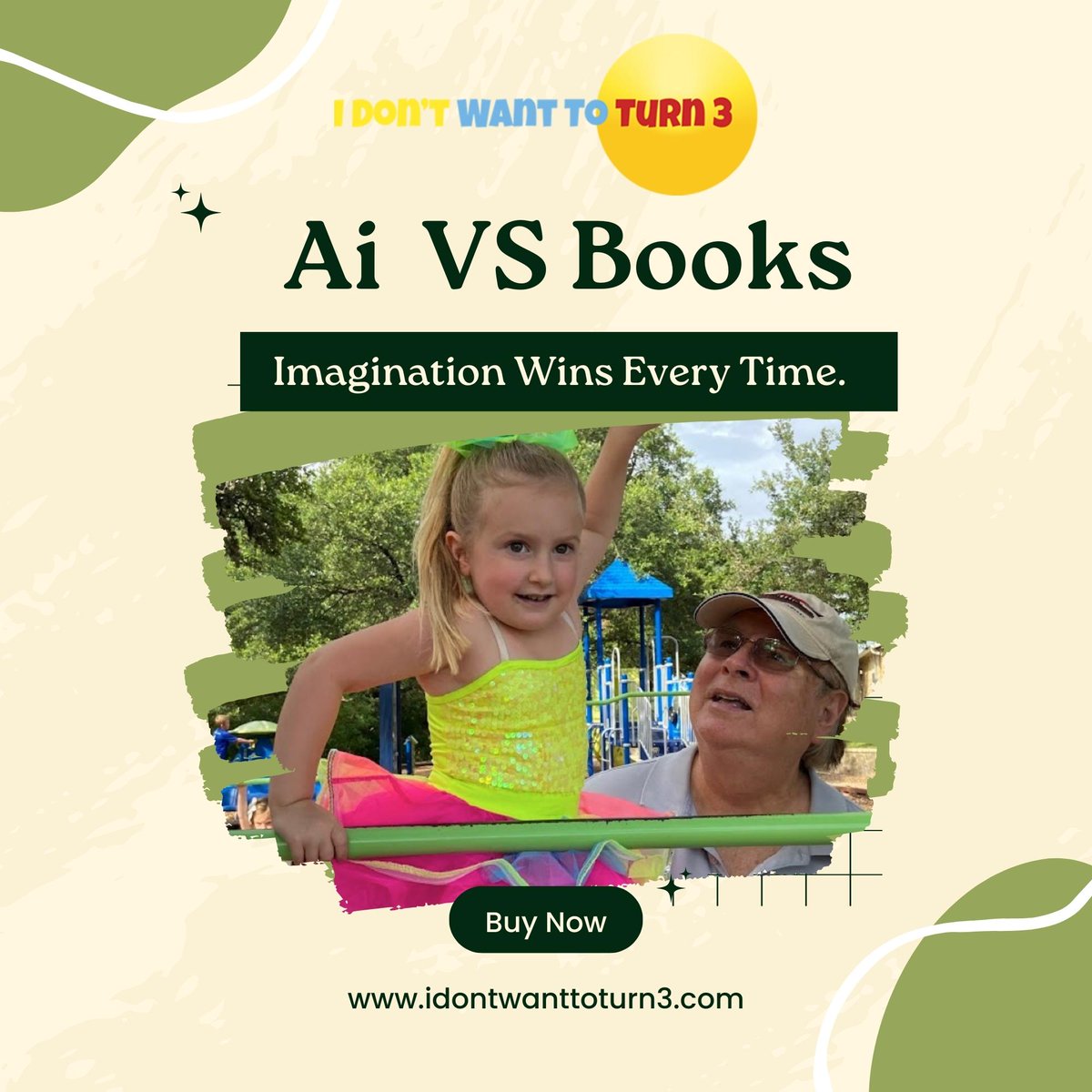 AuthorGramps's tweet image. In the battle of AI vs. books, there&apos;s no doubt: Imagination reigns supreme. 📚✨ Discover the enchantment of &quot;I DON&apos;T WANT TO TURN 3&quot; by Gramps Jeffrey.
Learn More about the author: grampsjeffrey.com
Buy Now: a.co/d/j8ewElt

#ImaginationWins #ChildrensBooks
