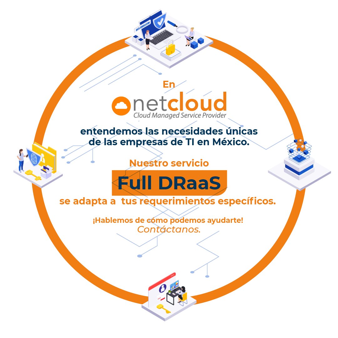 NetcloudMX's tweet photo. Sabemos que cada empresa de TI en México es única. Comunícate con nosotros y nuestros expertos adaptarán Full DRaaS de Netcloud a tus necesidades específicas -> https://t.co/1Ei86WofP4

#EmpresasTI #México #Netcloud #FullDRaaS #DRaaS https://t.co/3ljeSAh3JI