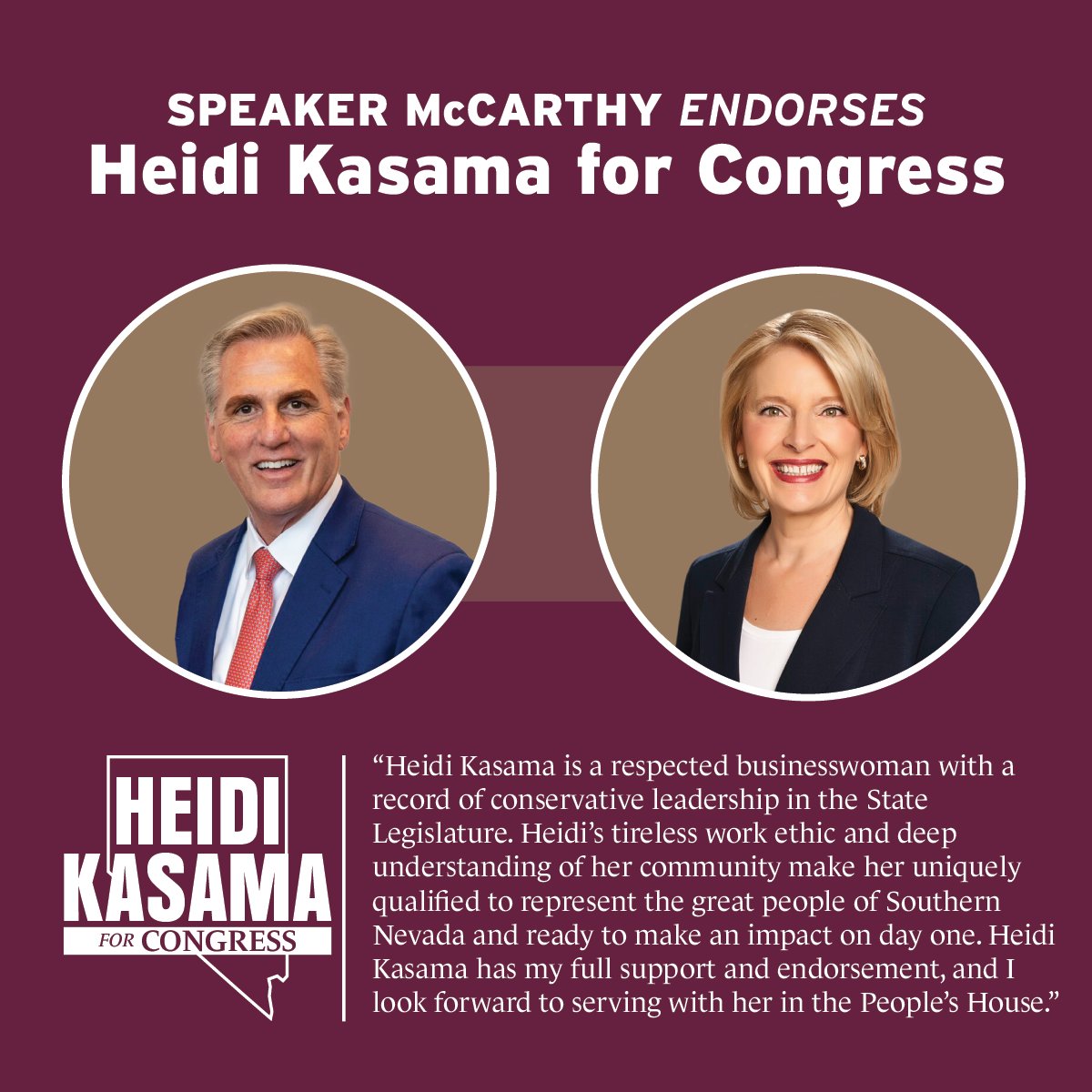 With Speaker McCarthy's leadership, I know that House Republicans will bring the solutions that our country needs and put an end to the far-left policies that are threatening the American Dream.