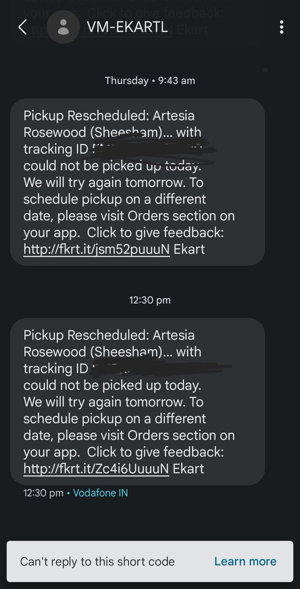 abhitar's tweet photo. Dear @Flipkart, day 7 of return pickup. The trend continues. Rescheduled again. Inefficient logistic service. 
Stop cheating your customer. Refund my ₹9999 amount.
#Flipkart #flipkartscam https://t.co/AW2YvwQ6TX