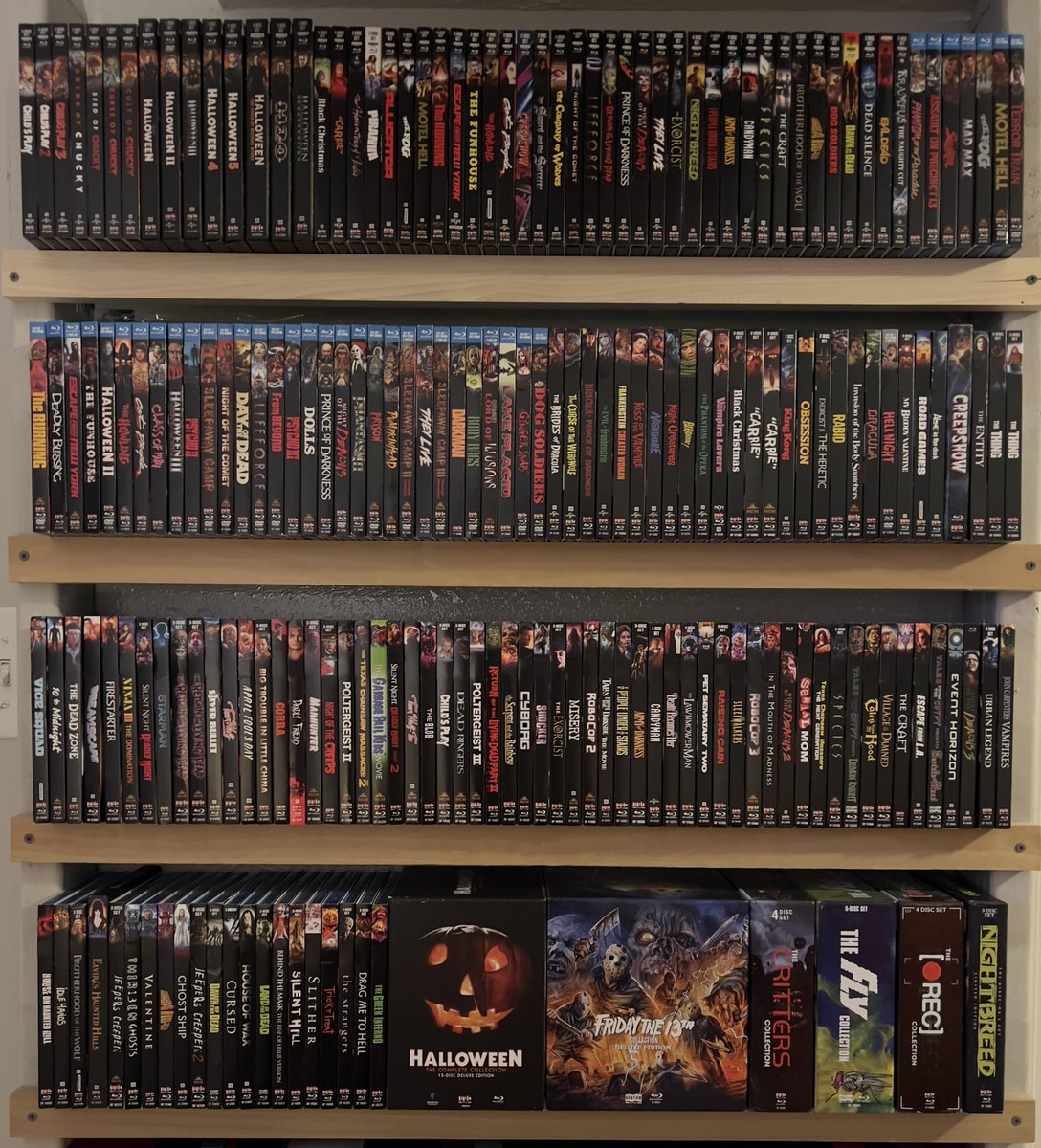 javier078's tweet image. With the release of NIGHT OF THE DEMONS (1,2 &amp;amp; 3) a milestone, '50' 4K's! Here the complete @Scream_Factory Collector’s Edition releases (193).

Arranged CHRONOLOGICALLY in the following order…
- Chucky.
- Halloween.
- 4K UHD.
- OG releases.
- Hammer movies.
- The rest.