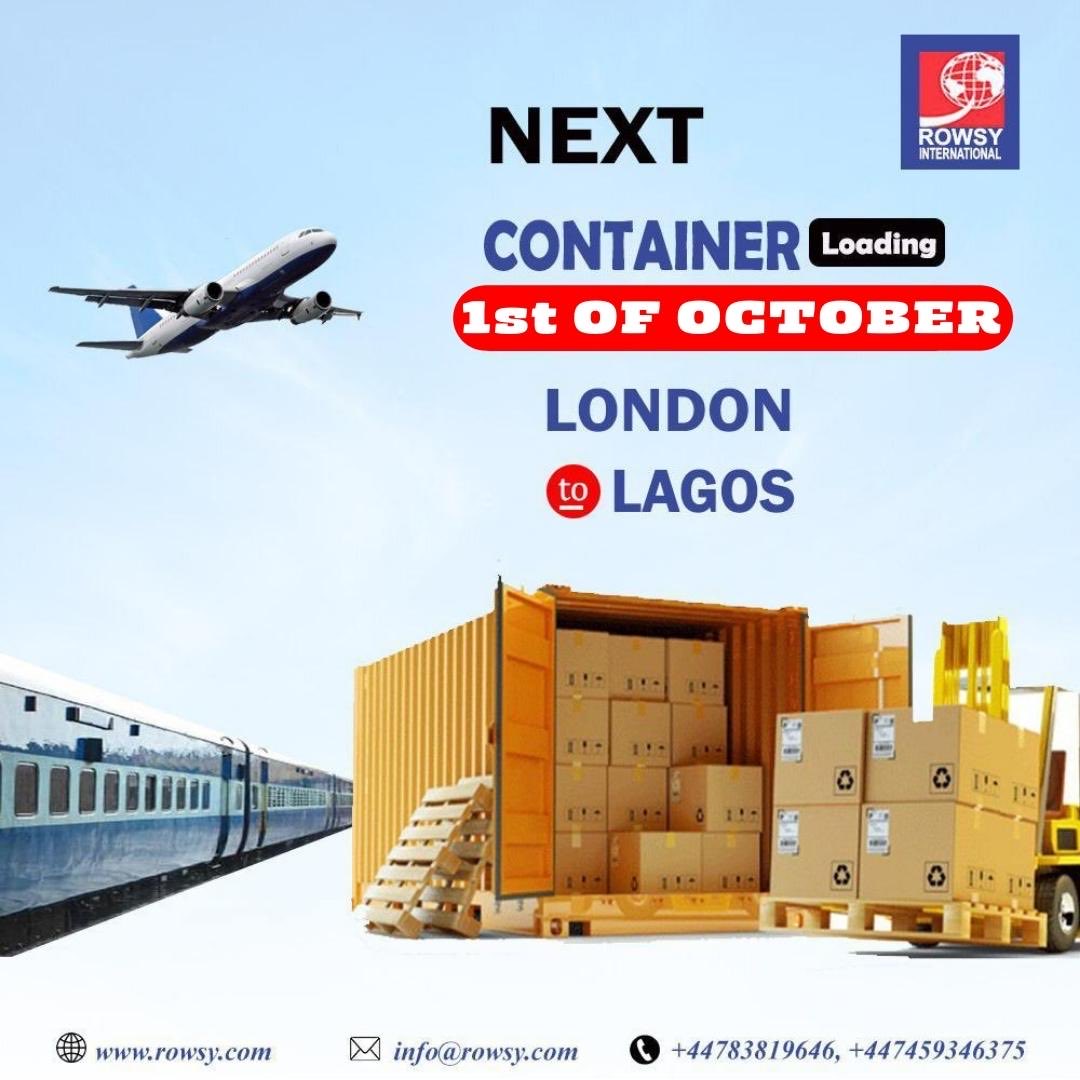 woyewole's tweet photo. Our first consolidated container / groupage from London to Lagos is loading on the 1st of October 2023. Call +44 208 8908800 or +44 7838196416 Email:- info@rowsy.com to book your reservation. Please feel free to share. Thanks https://t.co/OmVk5QYiJY