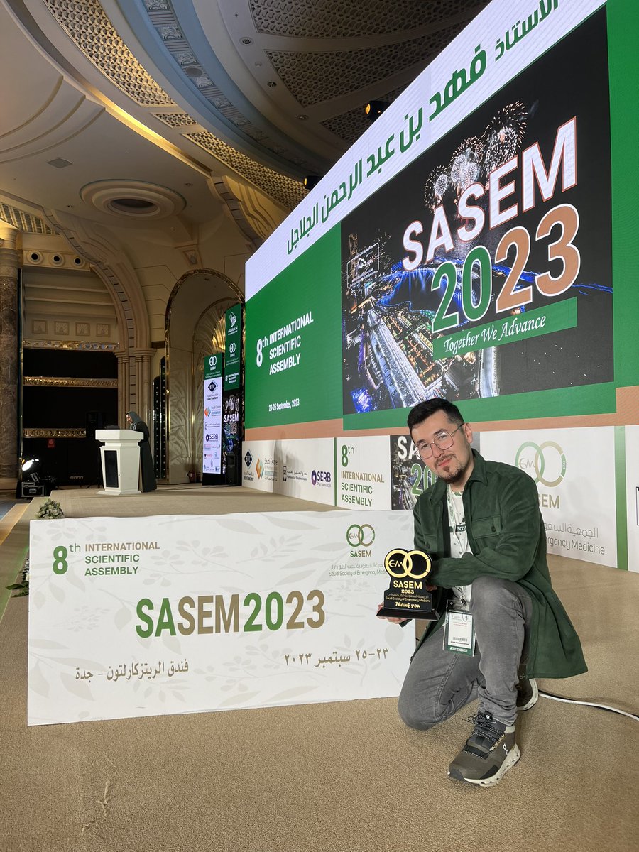 BBaas2dr's tweet image. الحمدلله🙏🏻🤍
توفيق وتسهيل ربنا 🤍

Won the 2nd Best Poster Presentation at Saudi Society of Emergency Medicine Conference “SASEM” 2023 😍🤍

Extremely happy for this amazing opportunity and winning a research prize in EM conference 🥳🚨

@sasem2023 
#Togetherweadvanve
#SASEM2023