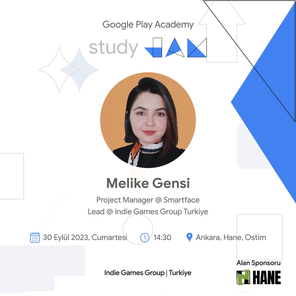 igg_turkiye's tweet photo. Heyecanla beklediğimiz 30 Eylül'de gerçekleşecek olan Play Academy Study Jam - Ankara etkinliğinin ilk konuşmacısını duyurmaktan mutluluk duyuyoruz. 🫶 Smartface'de Project Manager olarak çalışan Melike Gensi (@melikegensi) ! https://t.co/8Gd8MhVBvS