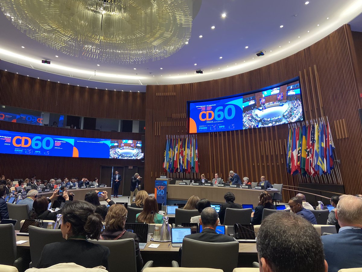 GraceHuertas6's tweet photo. Honored to commence the #CD60, representing the #IFMSA delegation and the youth perspective on health in the Americas. Enthusiastic about the potential for collaboration to enhance health workforce, mental health, digital health, and fortify our health systems' resilience. https://t.co/Msx6PmRwo8
