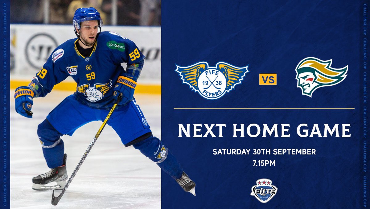 FifeFlyers's tweet image. Join us in the Auld Barn this Saturday as we take on @BelfastGiants

📆 Sat 30th September 
🏒 Face off: 7.15pm
🏟️ Fife Ice Arena 
🎟️ buff.ly/47oVCkT