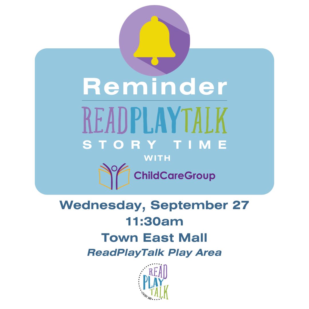 ReadPlayTalk (@readplaytalktx) on Twitter photo We are so excited about the #ReadPlayTalk Story Time this week with our friends from <a href="/ChildCareGroup/">ChildCareGroup</a> ๐
We hope to see you on Wednesday, September 27 at 11:30am at <a href="/TownEastMall/">Town East Mall</a>! We are so excited about the #ReadPlayTalk Story Time this week with our friends from <a href="/ChildCareGroup/">ChildCareGroup</a> ๐
We hope to see you on Wednesday, September 27 at 11:30am at <a href="/TownEastMall/">Town East Mall</a>!