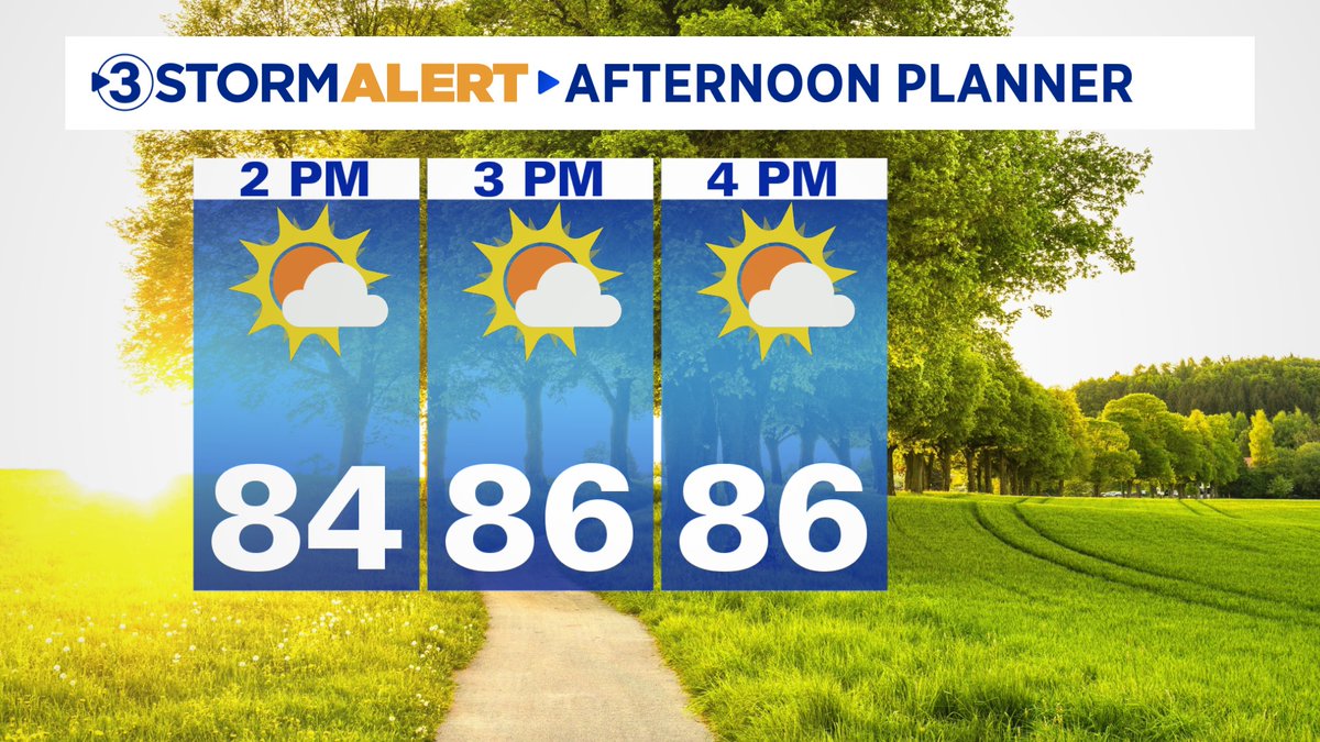 chayneswx's tweet image. Happy Monday, everyone! We&apos;re looking at a mix of clouds &amp;amp; sunshine 🌤️ this afternoon with warm temperatures. Highs will climb 📈 into the low to mid 80s! 

😎 Humidity levels remain fairly decent, so the comfy conditions will stick around for the evening hours. 

#CHAwx #Local3