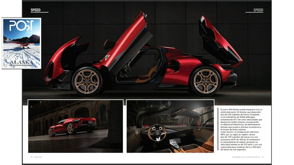 StellantisMX's tweet photo. #LosExpertosOpinan en @_postmag sobre el @AlfaRomeoMexico Stradale 33 https://t.co/nvwgp8I3Xa