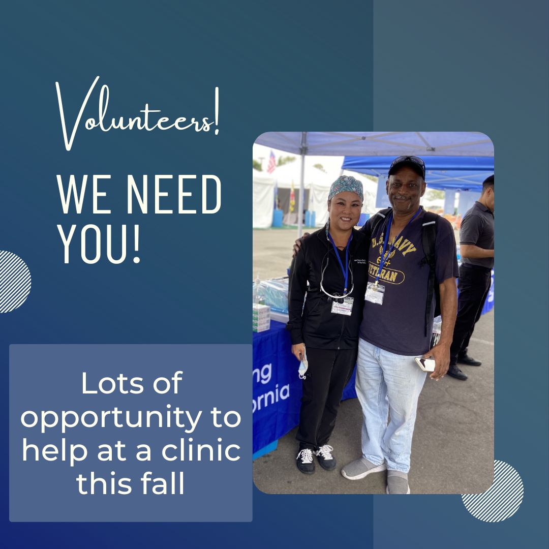 HealCal's tweet photo. Calling all healthcare professionals! We have clinics from #NevadaCounty to #NorthCounty this fall, and we need more hands. Sign up today! https://t.co/dposflEgL4

#volunteerism #motivationmonday #dentists #hygienists #optometrists #dentalassistants https://t.co/Nm7S3Fr2HH
