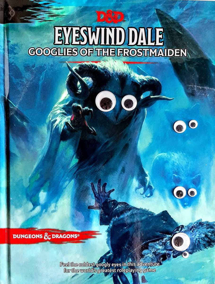 DysonLogos's tweet photo. Every now and then, you just need to cover something in Googly Eyes as self-care.
This was one of those times.
#GooglyRPG https://t.co/yRxaMEN1rL