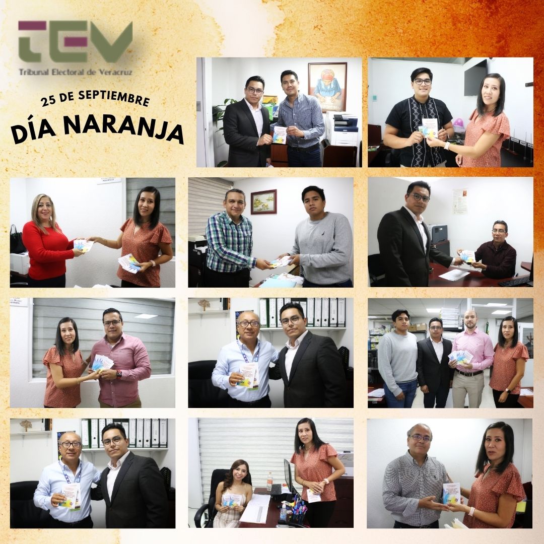 #Hoy | La <a href="/UnidadGeneroTEV/">Unidad para la Igualdad de Género del TEV</a> entregó al personal del #TEV una guía de pasos para incorporar la perspectiva de genero en el análisis de textos legales.
#DíaNaranja #Únete