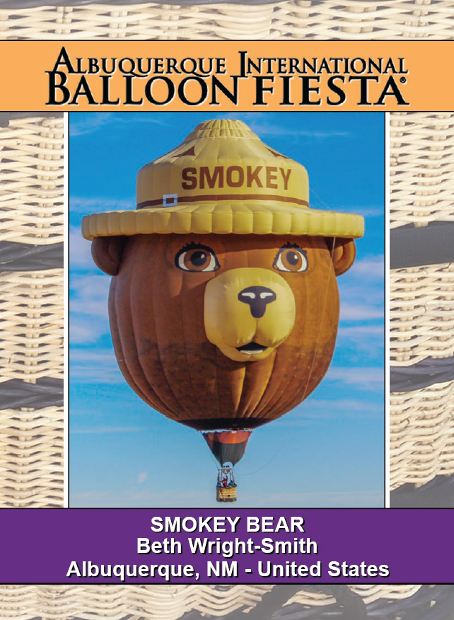 Welcome Pilot Beth Wright-Smith of Albuquerque, New Mexico. Beth flies the balloon Smokey Bear. #BalloonFiesta
