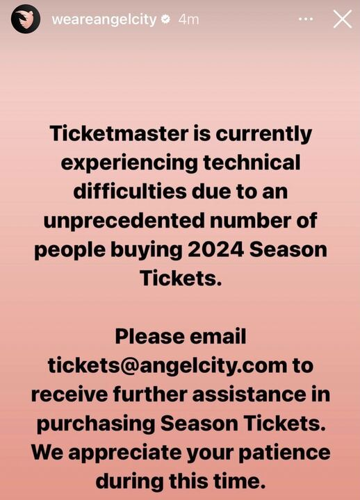 Taylor Swift fans      Angel City fans
                                  🤝
                 breaking Ticketmaster
