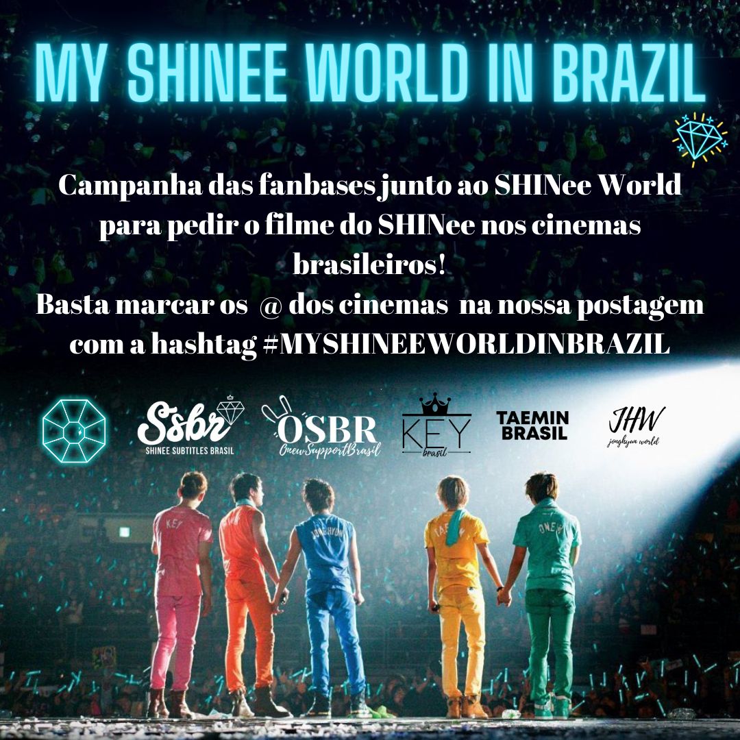 [CONVOCANDO OS SHAWOLS BR]

Vamos marcar os cinemas brasileiros e pedir a eles a exibição do My SHINee World no Brasil. 
Marquem aqui e no instagram!

<a href="/UCICinemas/">UCI CINEMAS</a>
<a href="/cinemarkoficial/">Cinemark Brasil</a>
<a href="/cinepolisbrasil/">Cinépolis Brasil</a>
<a href="/Kinoplex/">Kinoplex</a>

#MySHINeeWorldinBrazil