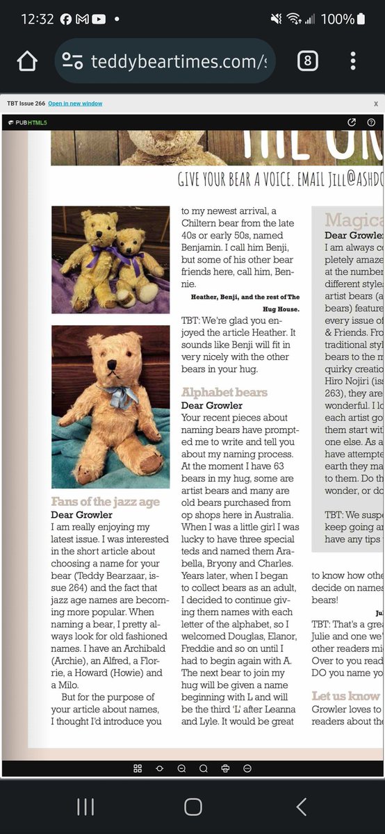 TheHugHouse's tweet photo. Friends!!! We are famous!! Benji and I appear in a letter to the editor in the very latest issue of the Teddy Bear Times magazine!!! https://t.co/9lrrPgf0pU