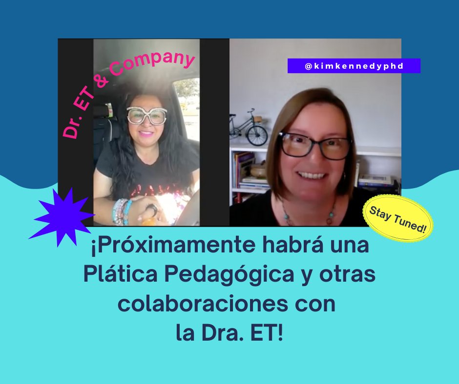 kimkennedyphd's tweet photo. ¡Ya era hora! Por fin tuve la oportunidad de conocer a la magnífica @DrETontheBorder
We have a plática pedagógica scheduled soon and other collaborations in the works. So stay tuned! #bilingualeducation #duallanguage #spanish #LaFrontera #español #kimkennedyphd #pocketprofe https://t.co/RaQ2E0lWZl