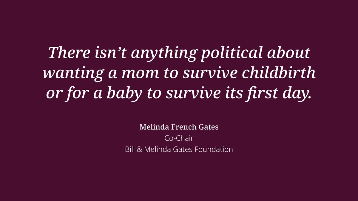 “There isn’t anything political about wanting a mom to survive childbirth or for a baby to survive its first day.” - <a href="/MelindaGates/">Melinda French Gates</a>
bit.ly/3PUSMxG