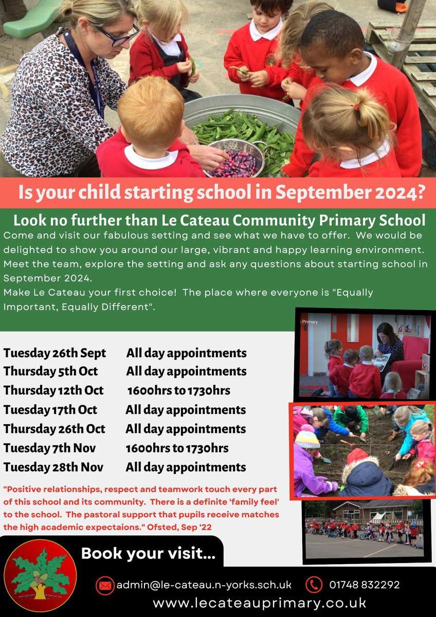 Does your child start Reception in 2024? Look no further than #teamLecateau