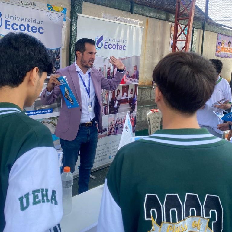 Grupo Rocks! (@admi_uecotec) on Twitter photo Lcdo. Miguel Abad -Coordinador de Admisiones, presente en la Feria de Universidades de la Unidad Educativa Hispanoamericano, para dar a conocer las carreras, convenios internacionales, beneficios de la pensión diferenciada y proceso de admisión de la
<a href="/UnivEcotec/">Universidad Ecotec</a> Lcdo. Miguel Abad -Coordinador de Admisiones, presente en la Feria de Universidades de la Unidad Educativa Hispanoamericano, para dar a conocer las carreras, convenios internacionales, beneficios de la pensión diferenciada y proceso de admisión de la
<a href="/UnivEcotec/">Universidad Ecotec</a>