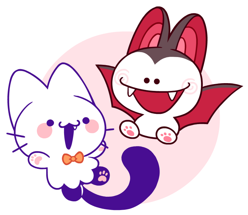 「batticus and ghost kitty!! 」|allieのイラスト