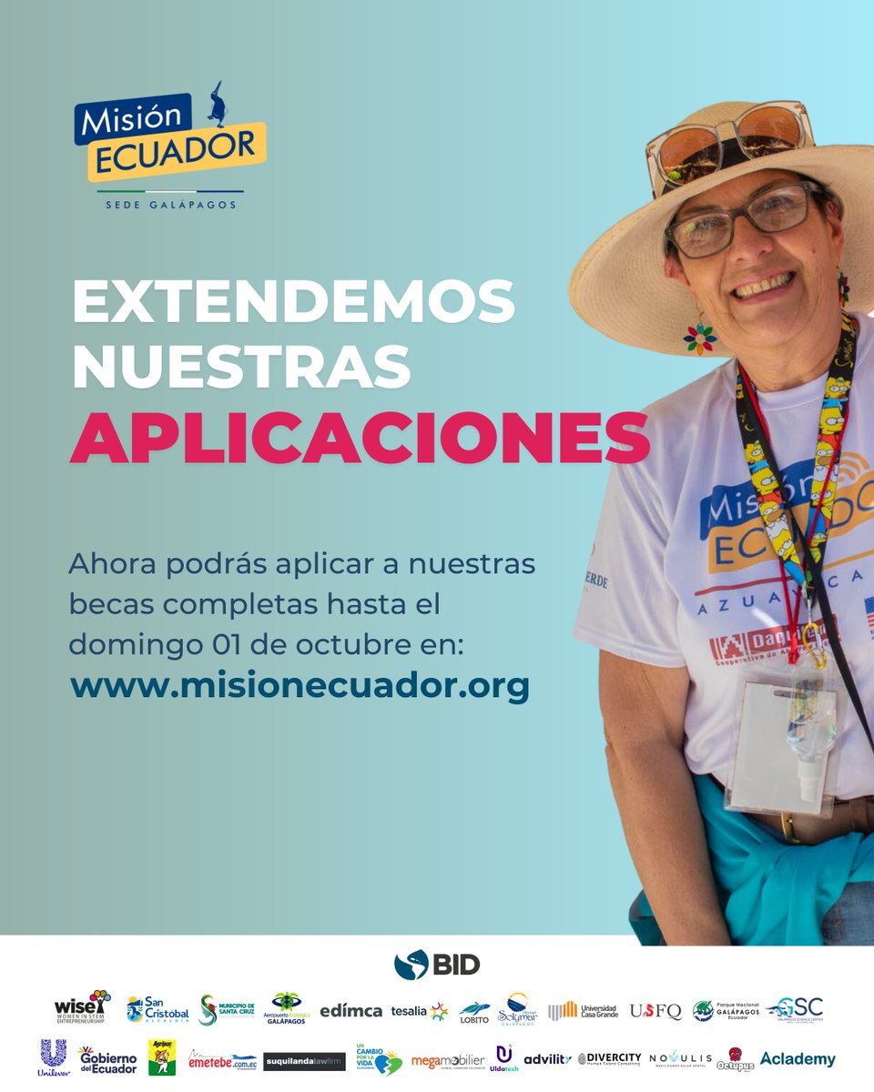 ¿Conoces a un emprendedor galapagueño?

¡Cuéntale que puede aplicar a una de las 100 becas completas de Misión Ecuador!

Juntos transformamos el ecosistema emprendedor de nuestras islas. 

Los emprendedores pueden aplicar en misionecuador.org