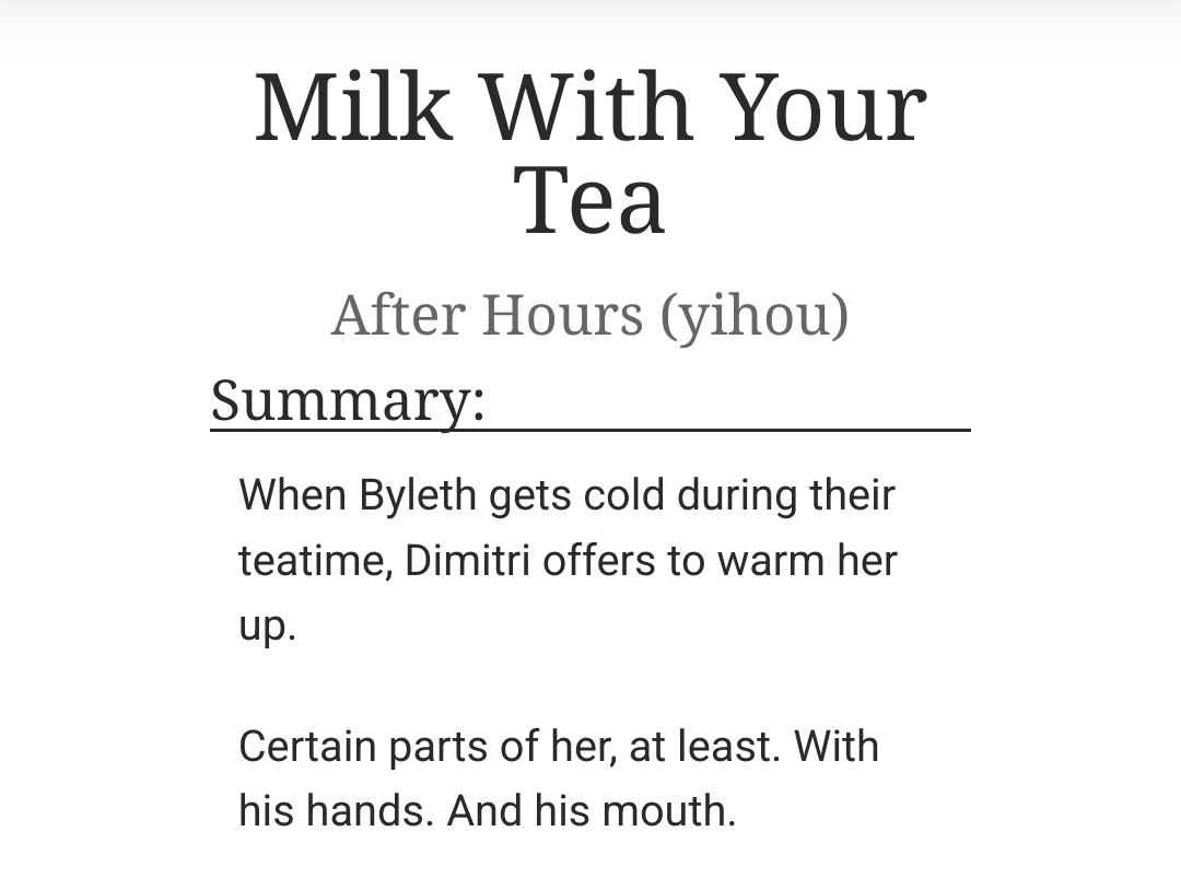 Wrote a fic for the <a href="/fe3holes/">Fire Emblem: Three Holes Exchange 🍋</a> exchange! Some Dimileth loving :3

Link below!