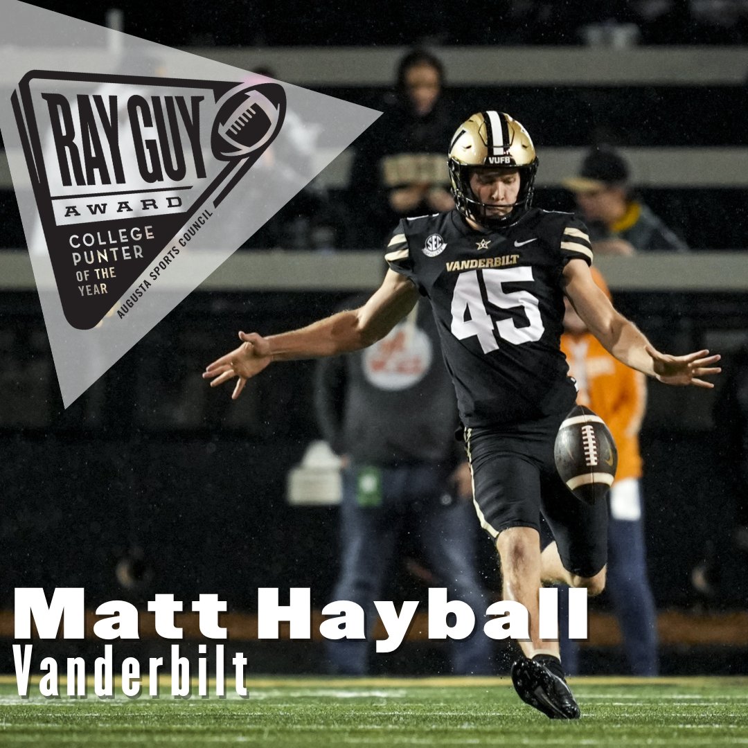 #OURGUY Week 4! Matt Hayball of @vandyfootball ! Link in bio! __ #RGA #RayGuyAward
