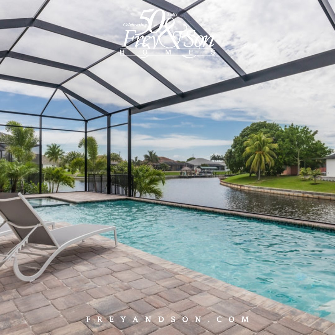 Dive into the good life with a private pool! #freyandsonhomes #capecoralhomebuilder #customhomebuilder #SWFLhomes