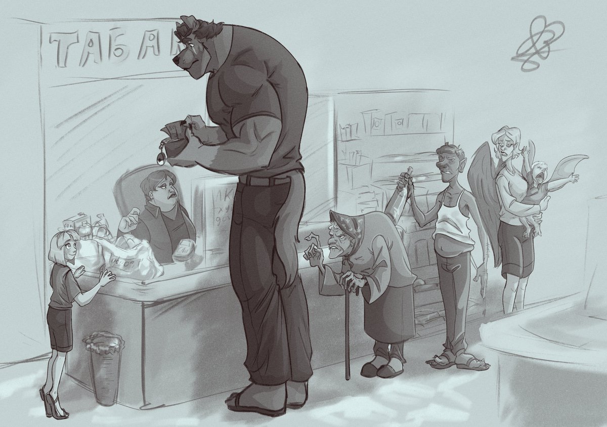 CatFire18's tweet photo. A typical trip to the grocery store in Belarus (and any post-Soviet country)
/////
#sketch #sketches #oc #makril #blythe #originalcharacters #казкатаварыства #doodle #doodles #stylizeddrawing #digitaldrawing #kazkatawarystwa #furry #illustration #ArtistOnTwitter https://t.co/7hrhhmV9AI