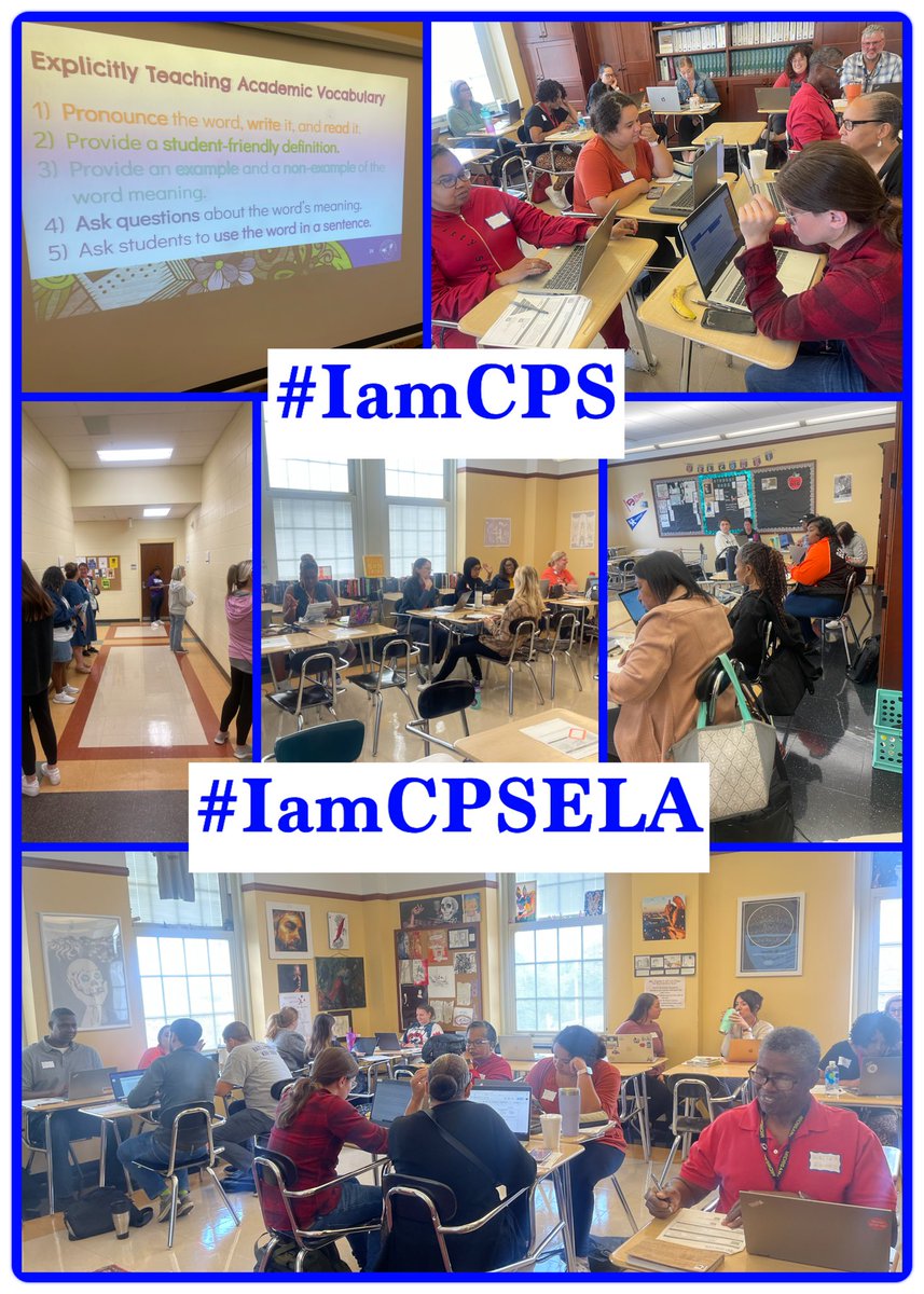 MsJSmithELA's tweet photo. @IamCPS ELA teachers digging into explicitly teaching academic vocabulary and engaging students using productive struggle in reading, writing and discussion on this awesome PD Day! #IamCPS #IamCPSELA @lsimmons1922 https://t.co/BKogKI2DMC