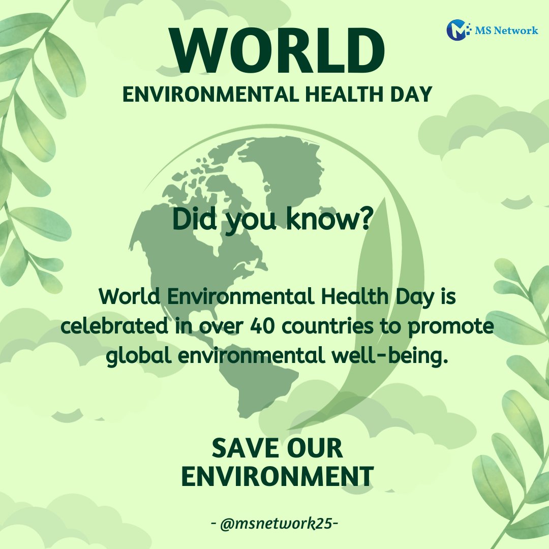 Global Impact: World Environmental Health Day unites over 40 countries to champion a healthier planet for all🌏
#WorldEnvironmentalHealthDay #protectenvironment