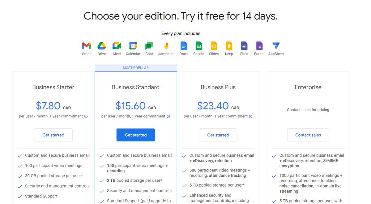 JefferyThomas's tweet image. This is not right @googlecanada 

@GoogleWorkspace is forcing me to choose a plan that is $28.08/m when the same plan is listed at $23.40/m on the website. 

Customer support says &quot;Just sign up and you can change it later&quot; #TrustUs. 

Why should customers have to waste their…
