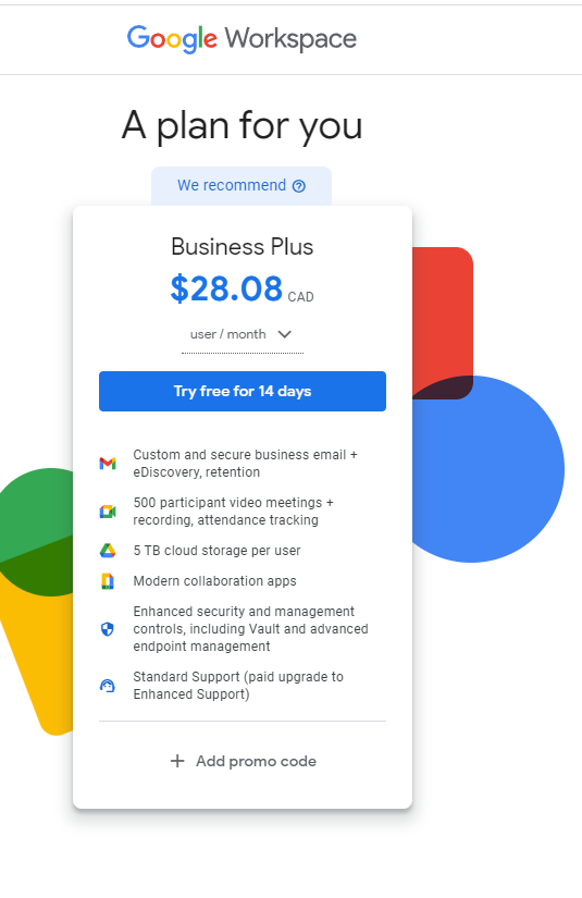 JefferyThomas's tweet image. This is not right @googlecanada 

@GoogleWorkspace is forcing me to choose a plan that is $28.08/m when the same plan is listed at $23.40/m on the website. 

Customer support says &quot;Just sign up and you can change it later&quot; #TrustUs. 

Why should customers have to waste their…