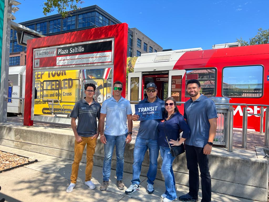 StacyWitbeck's tweet photo. Thanks for having us, @AURAatx. Our team celebrated with @Capmetroatx and @forward_transit at yesterday’s #TransitForAustin event. We’re thrilled to be part of Austin's continued transit progress and are committed to a future of “more trains and less lanes.” https://t.co/y2fOlfFkKd