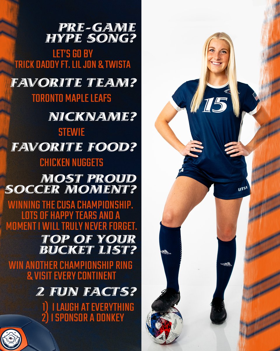 Get to know our 2023 Roadrunners!

Check out this UTSA veteran, meet graduate forward/midfielder Alissa Stewart!

#BirdsUp🤙 | #UTSADNA