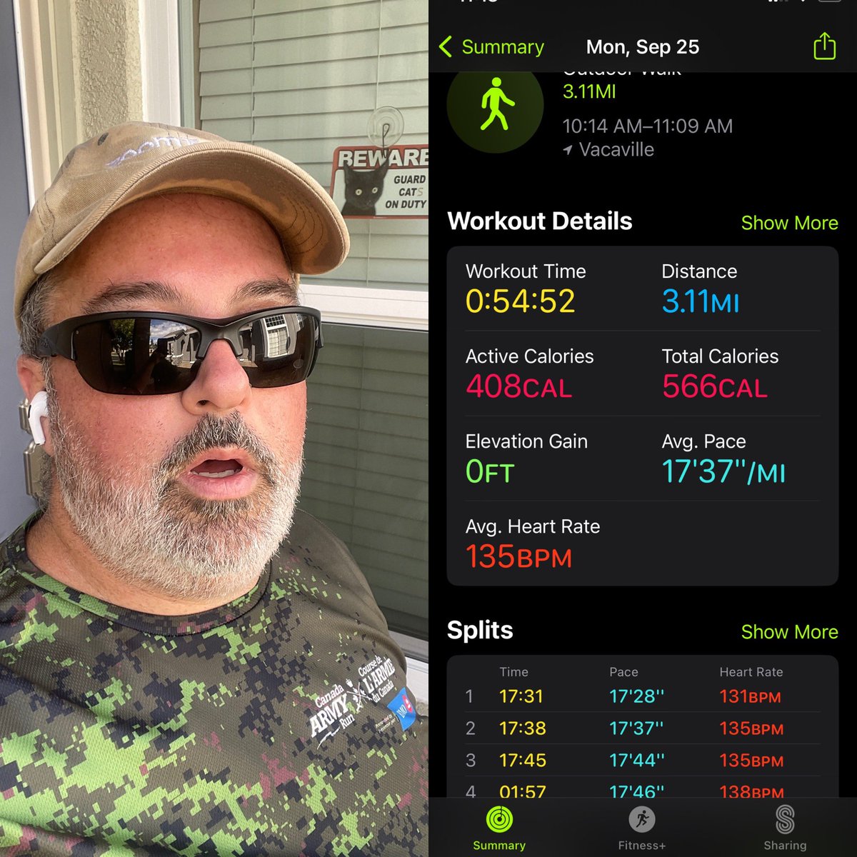 Completed my virtual @CanadaArmyRun today.  Beat my best time for a 5K by over six minutes. #ArmyRun