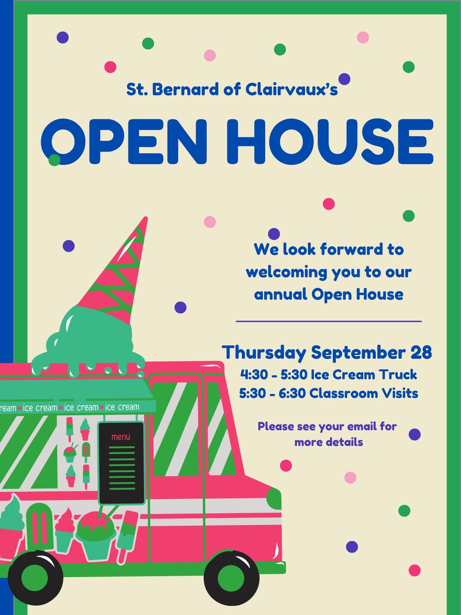 StBernardDPCDSB's tweet photo. 🐻 Looking forward to seeing you at our annual Open House at St. Bernard of Clairvaux on Thursday September 28th. https://t.co/ndEY7LH6QP