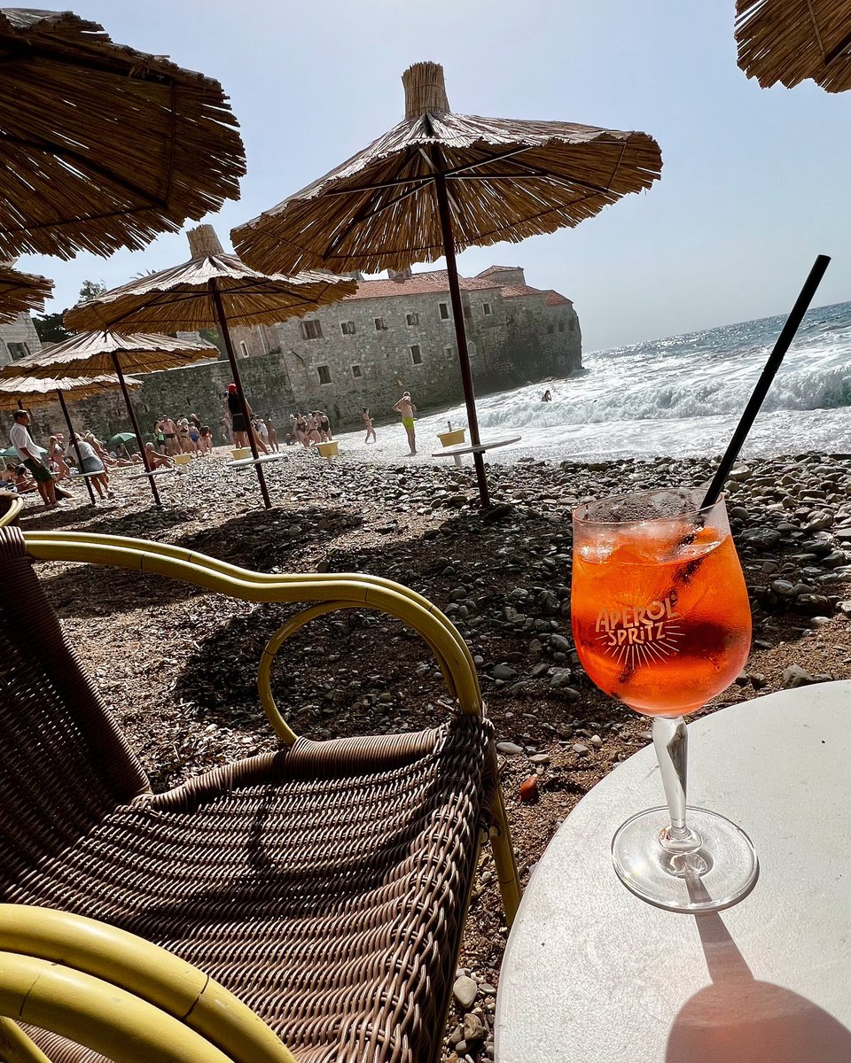 We’ve continued to have some pretty awesome moments in Montenegro. Like hanging out on a beach in Budva, watching the waves crash into the ancient walls of its Old Town, while enjoying that now-seemingly ubiquitous orange cocktail.