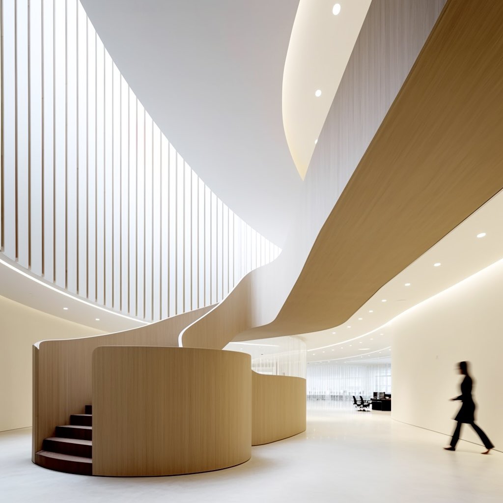 SibylDesignCo's tweet photo. Designing a contemporary office interior experience involves balancing aesthetics, functionality, and employee well-being. Starting with an open, flexible layout to promote collaboration, supplemented by private workspaces for focus. 

#sibyldesignstudio #office #interiors https://t.co/0kz1K2J3Uj