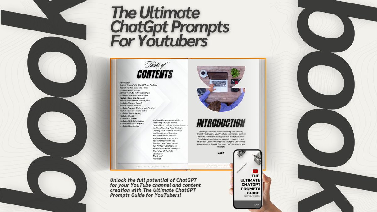 smarter1seo's tweet photo. The Ultimate ChatGPT Prompts Guide for YouTubers!
Discover the Ultimate YouTube Playbook - How to Skyrocket Your Channel's Growth with ChatGPT
Get here: https://t.co/1VjXkQM0ox
#ChatGPT
#YouTubegrowth
#rank
#YouTubeGuide https://t.co/d6wlteEIUD