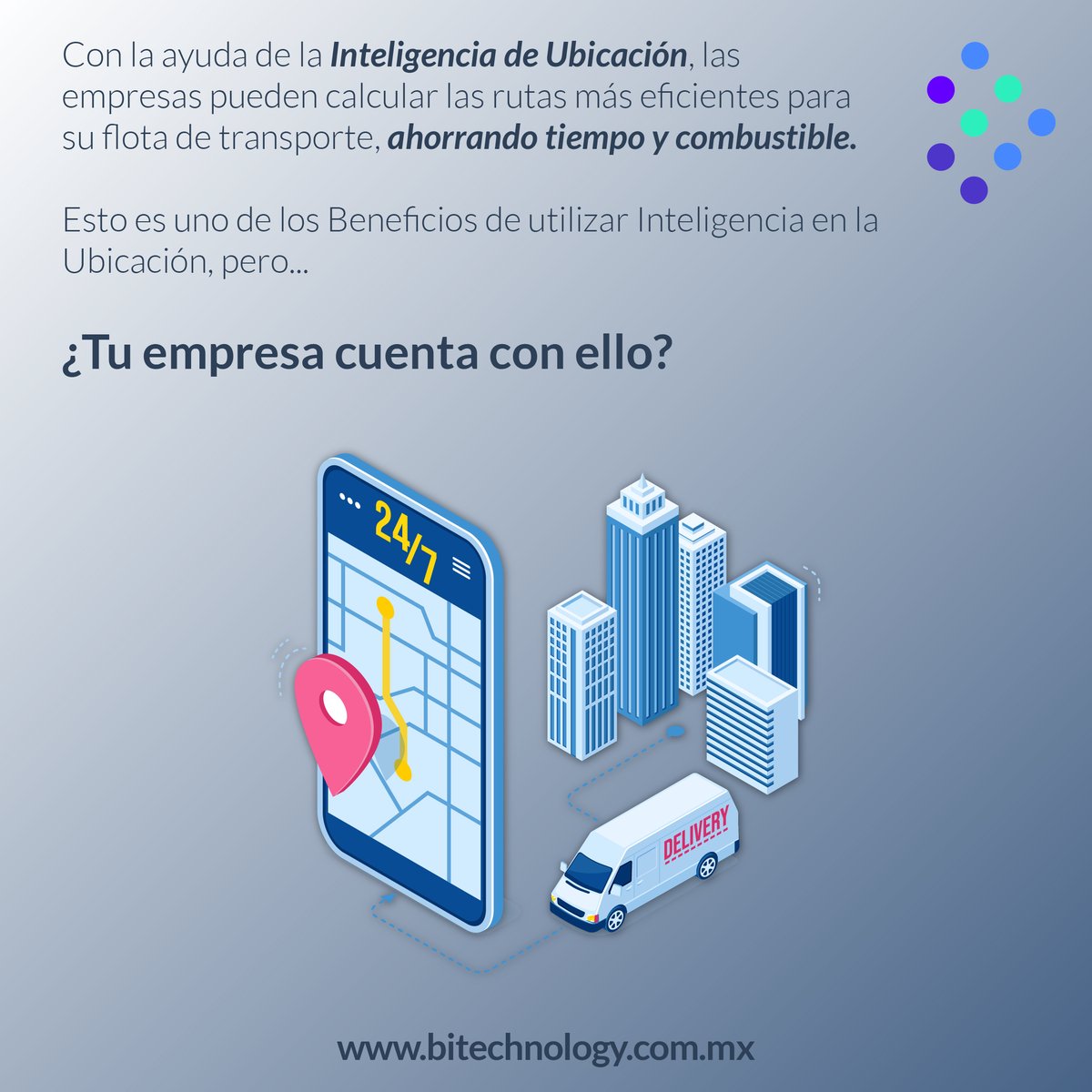 Con la ayuda de la Inteligencia de Ubicación, las empresas pueden calcular las rutas más eficientes para su flota de transporte, ahorrando tiempo y combustible. 
 
¿Tu empresa cuenta con ello?, Clic aqui: 
📲eli.bitechnology.com.mx
 
#intelligencesolutions #technology #logistica
